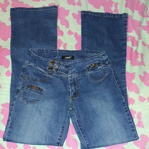 Clash Jeans Boot Cut Snap Buckles at Waist Size 1‎